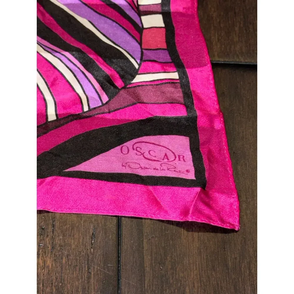 Oscar de la Renta Vintage Silk Geometric Scarf